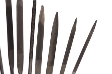 Needle files - working tool on a white background. Place for text
