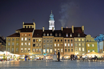 Naklejka premium Old Town Market Square in Warsaw, Poland