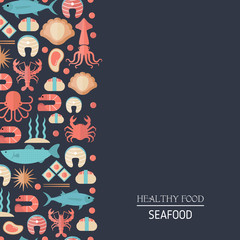 Fish and seafood flat icon