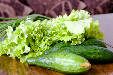 Fresh green lettuce salad - healthy food