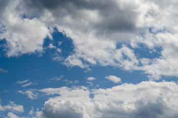 Naklejka na ściany i meble Overcast sky. Blue background