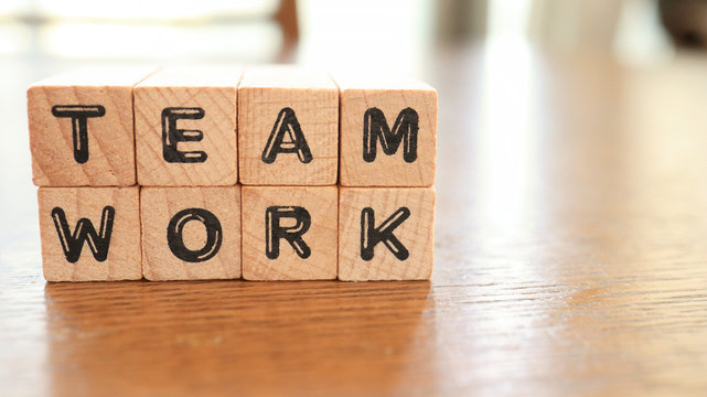 Wooden Text Block of Team work