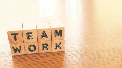 Wooden Text Block of Team work