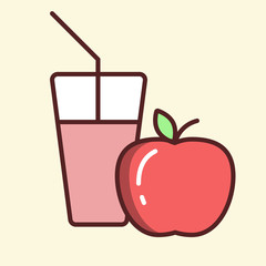 Apple juice icon. New trendy style apple juice vector graphic. New trend line art. Illustration