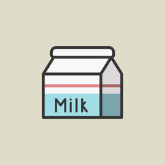Packaging of milk, box. New trendy art style milk pack vector illustration.
