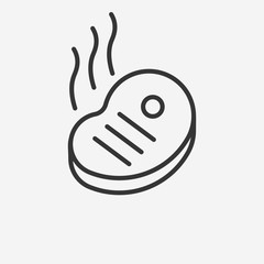 Grilled meat steak icon, template. New trendy art style meat steak vector illustration.