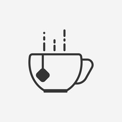 Tea cup icon. New trendy tea cup vector illustration. New trend line art illustration.