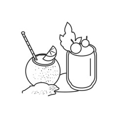 tropical juice fruit fresh with coconut