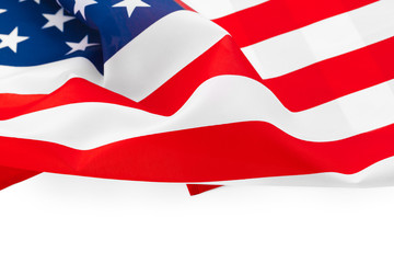 American flag border isolated on a white background