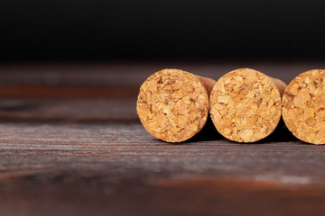 Close up of group of wine corks