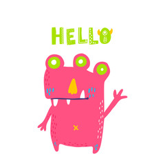 Vector isolated cute cartoon monster 