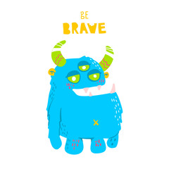 Vector isolated cute cartoon monster 