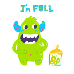 Vector isolated cute cartoon monster 