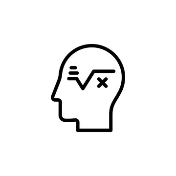 human, brain, logical, thinking icon. Simple thin line, outline vector of Mind process icons for UI and UX, website or mobile application