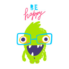 Vector isolated cute cartoon monster 