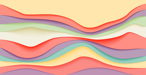 Vector paper cut colored background