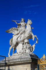 Paris, France, March 28 2017: This sculpture is located in the Tuileries Garden in Paris. It...