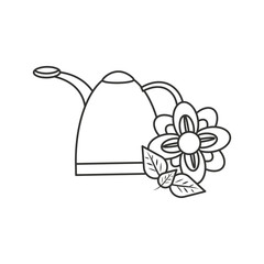 sprinkler gardener with flower and leafs