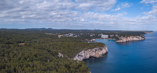 Aerial view of butiful landscape in Menorca Spain
