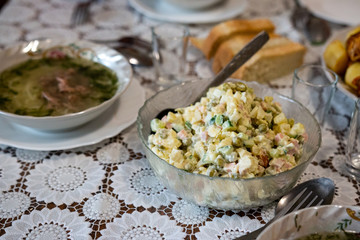 delicious homemade food on the festive table