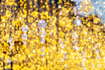 Christmas and New Year time in Moscow, beautiful Red Square with amazing Xmas decorations, out of focus and bokeh background image