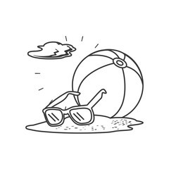 beach balloon plastic toy with sunglasses