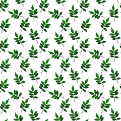 Silhouette of beautiful leaves. Seamless Pattern Background. Illustration