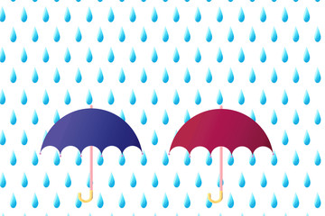 Rain and umbrella.  雨と傘