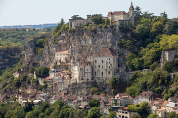 Obraz premium Pilgrimage town of Rocamadour, Episcopal city and sanctuary of the Blessed Virgin Mary, Lot, Midi-Pyrenees, France
