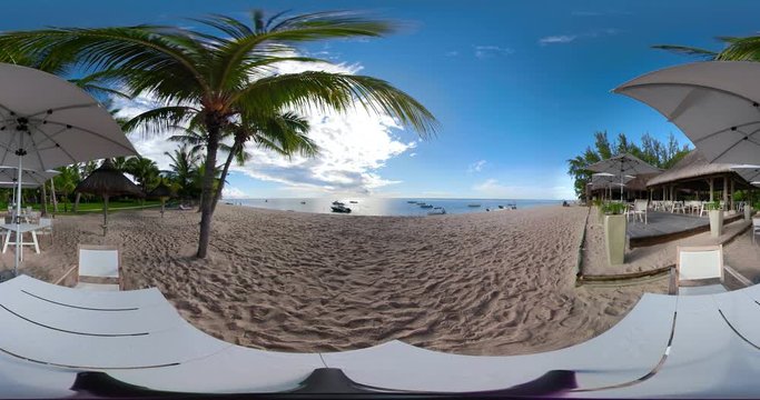 360VR Video of Beautiful Mauritius Horizontal Line