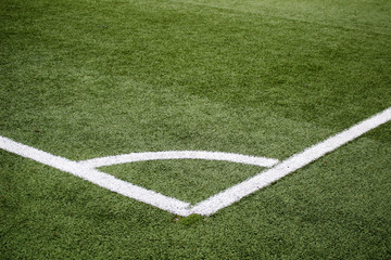Fototapeta premium Kunstrasenplatz football playground, artificial green, Kunstrasenplatz