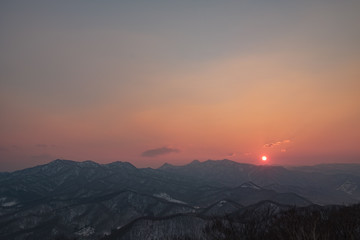 藻岩山展望台からの夕日（Sunset from Mt. Moiwa Observatory）