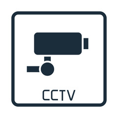 security camera symbol, CCTV square signage