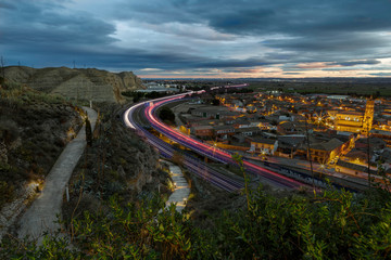  View of the highway from the castle of Alfajarin