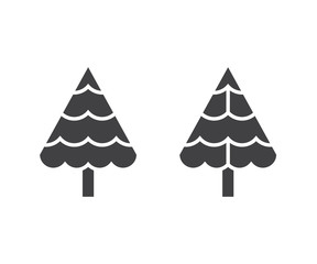 Fototapeta premium Christmas tree icons isolated on white background