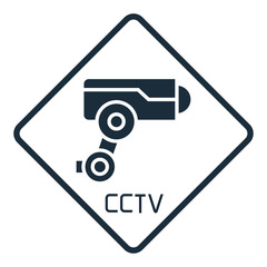 security camera symbol, CCTV square signage