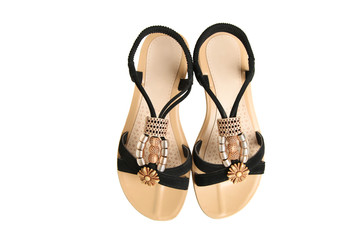 Fashionable suede black summer sandals
