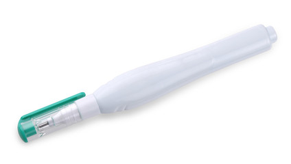 The green pen corrector on a white background