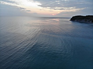 Air view of the beautiful sea sunset,Beautiful sunset on the sea