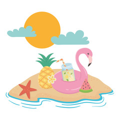 Summer and vacation icon set design