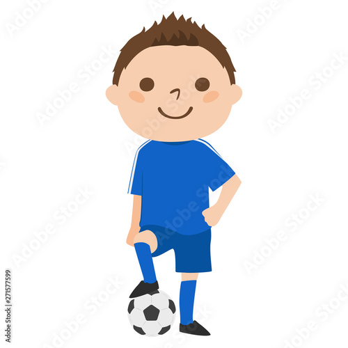 男の子のイラスト サッカーのユニフォームを着た若い男の子 Wall Mural Yukimco 男の子のイラスト サッカーのユニフォームを着た若い男の子 Wall Mural Yukimco