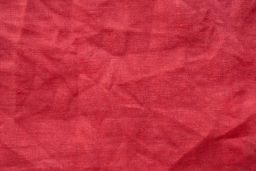 Red linen shirt fabric texture background