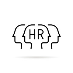 black thin line heads like human resources