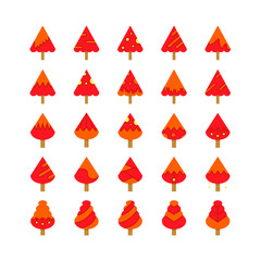 red Christmas tree icons