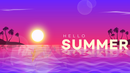 Obraz na płótnie Canvas Hello Summer. Abstract Vector Background.