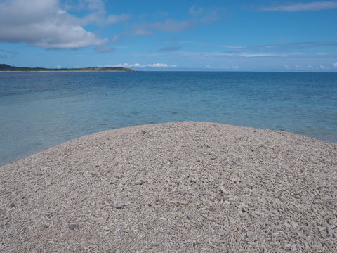 Okinawa,Japan-May 31, 2019: Barasu island, formed with pieces of coral: a very very small desolate island located north of Iriomote island.