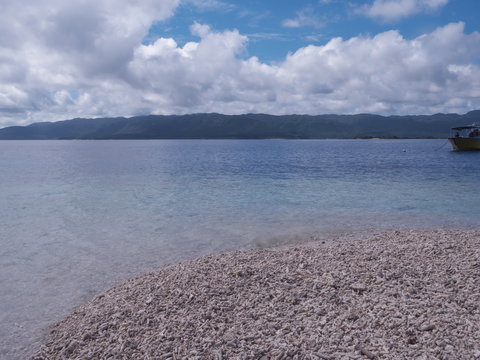 Okinawa,Japan-May 31, 2019: Barasu island, formed with pieces of coral: a very very small desolate island located north of Iriomote island.