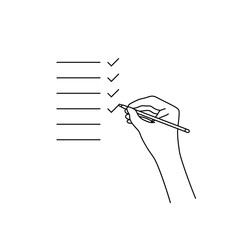 check list inspection with linear hand