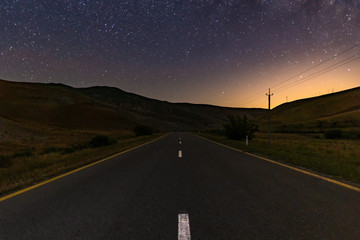 Empty road at night time