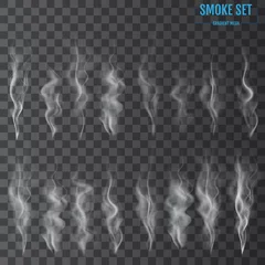 Schilderijen op glas White cigarette smoke waves © writerfantast